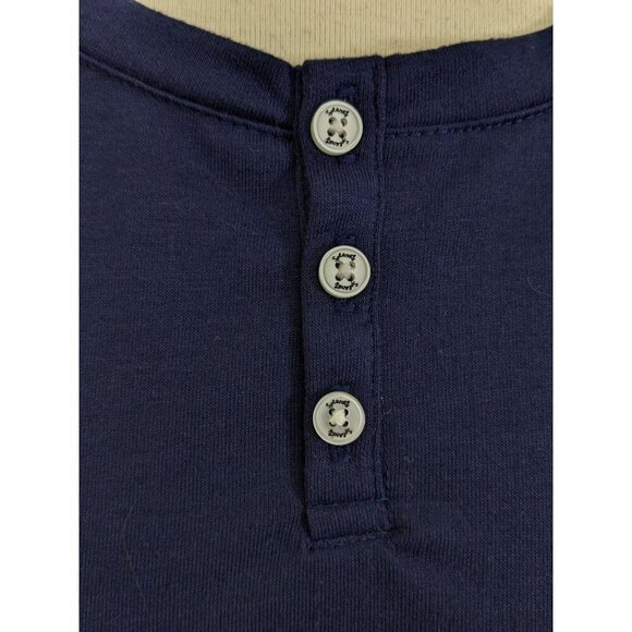Splendid Henley Tunic Top Womens M Navy Blue Long Sleeve Ribbed Hem Side Splits - Picture 8 of 8